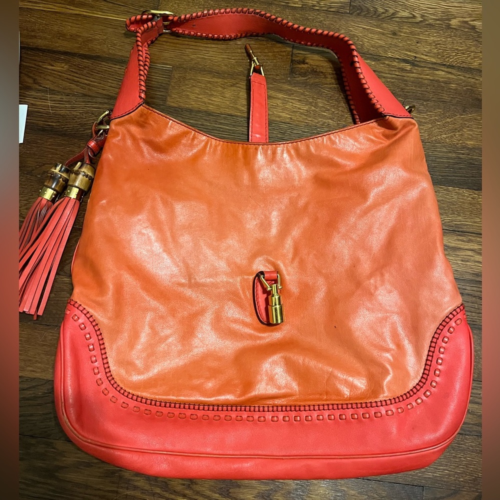 Gucci Red Bamboo Hobo Bag - Picture 10 of 14